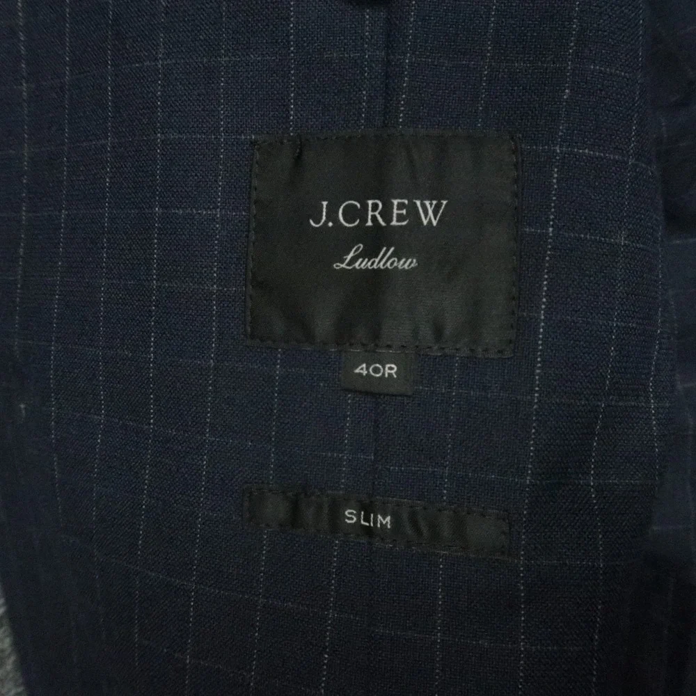 J Crew Blazer Mens Large 40R Blue Ludlow Slim Fit‎ Abraham Moon Wool